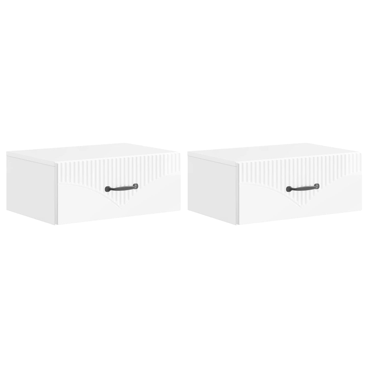 Wall-Mounted Bedside Cabinet 2 pcs High Gloss White