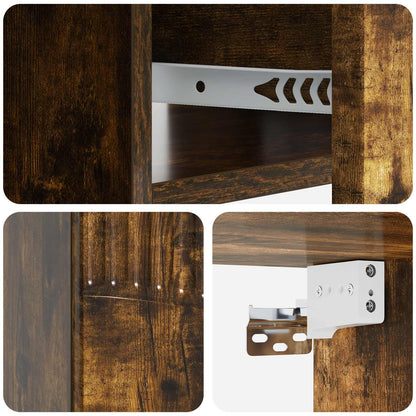 Wall-Mounted Bedside Cabinet Smoked Oak 49 x 34.5 x 20 cm