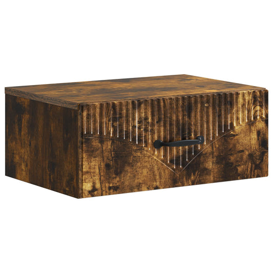 Wall-Mounted Bedside Cabinet Smoked Oak 49 x 34.5 x 20 cm