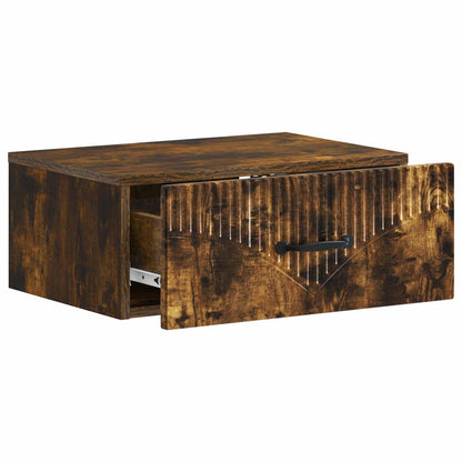 Wall-Mounted Bedside Cabinet Smoked Oak 49 x 34.5 x 20 cm