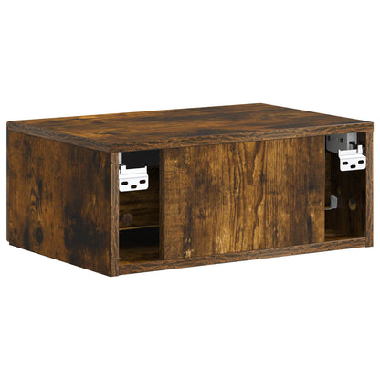 Wall-Mounted Bedside Cabinet Smoked Oak 49 x 34.5 x 20 cm