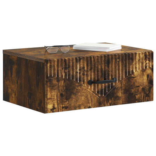 Wall-Mounted Bedside Cabinet Smoked Oak 49 x 34.5 x 20 cm