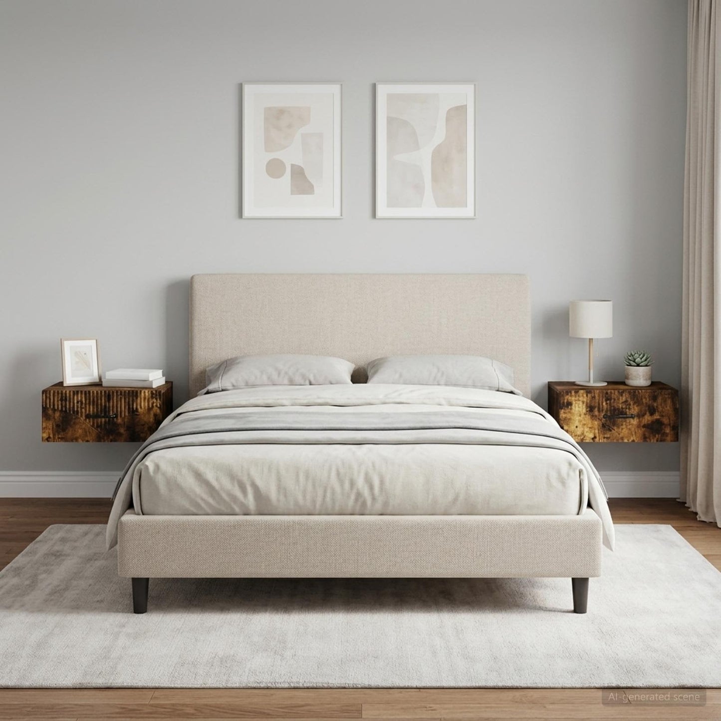 Wall-Mounted Bedside Cabinet 2 pcs Smoked Oak 49 x 34.5 x 20 cm