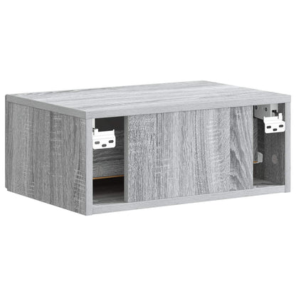 Wall-Mounted Bedside Cabinet Grey Sonoma 49 x 34.5 x 20 cm