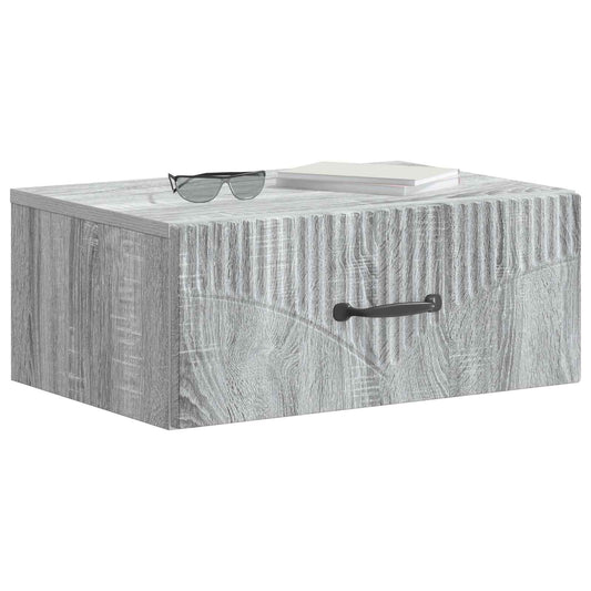 Wall-Mounted Bedside Cabinet Grey Sonoma 49 x 34.5 x 20 cm