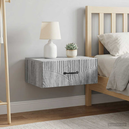 Wall-Mounted Bedside Cabinet 2 pcs Grey Sonoma