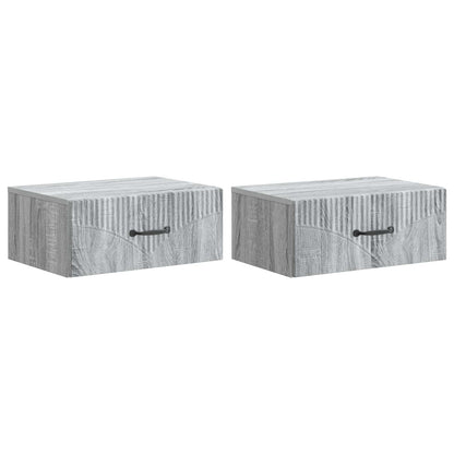 Wall-Mounted Bedside Cabinet 2 pcs Grey Sonoma Engineered Wood
