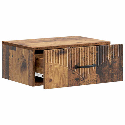 Wall-Mounted Bedside Cabinet Old Wood 49 x 34.5 x 20 cm