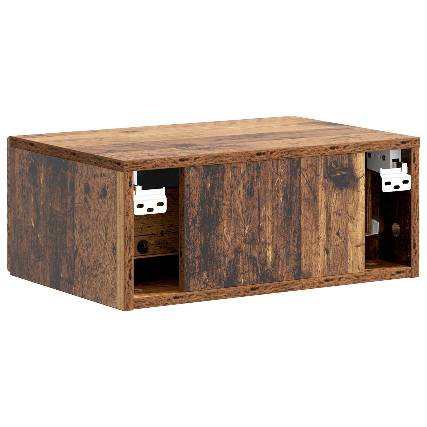 Wall-Mounted Bedside Cabinet Old Wood 49 x 34.5 x 20 cm