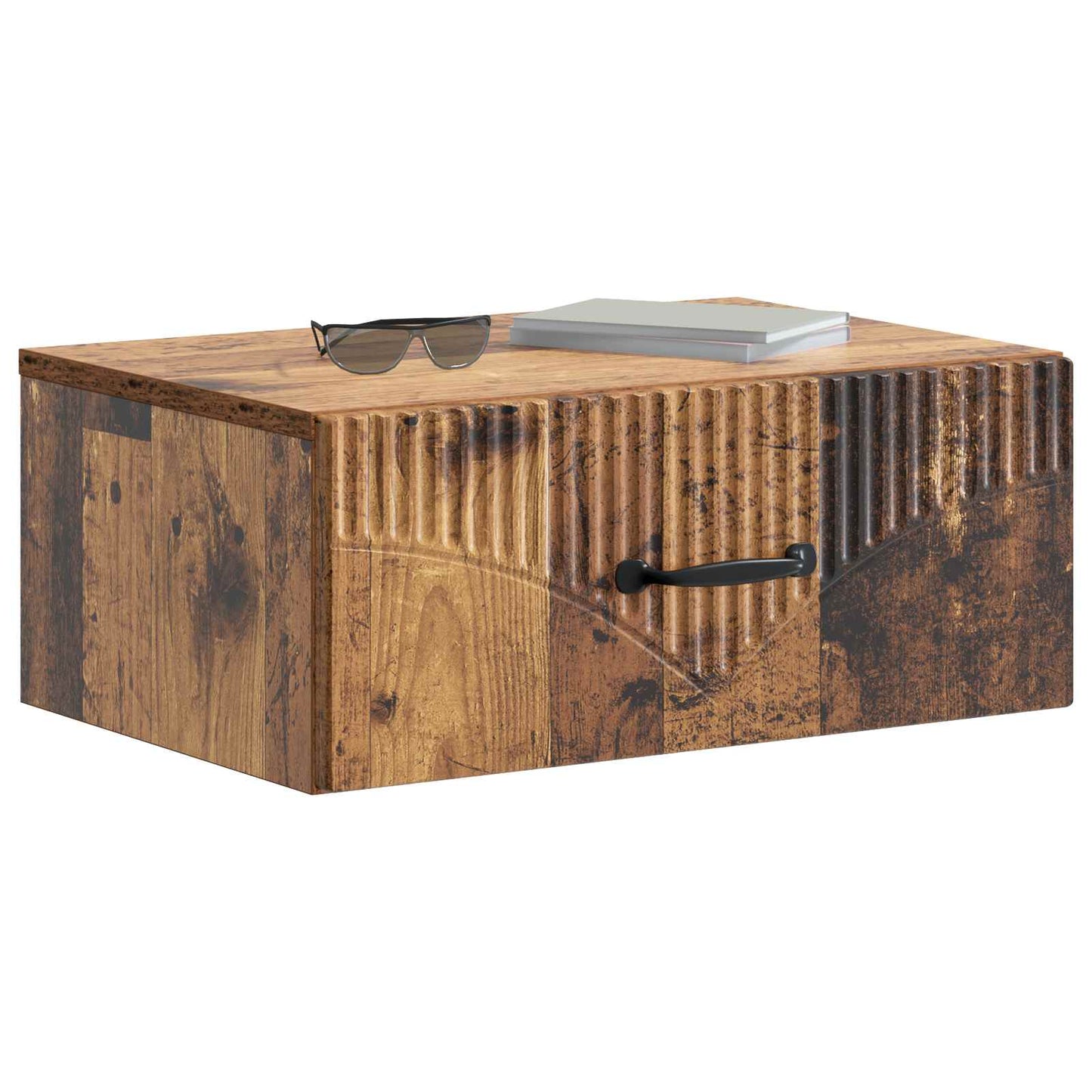 Wall-Mounted Bedside Cabinet Old Wood 49 x 34.5 x 20 cm