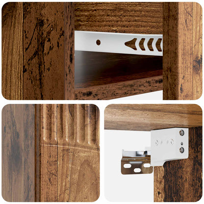 Wall-Mounted Bedside Cabinet 2 pcs Old Wood 49 x 34.5 x 20 cm