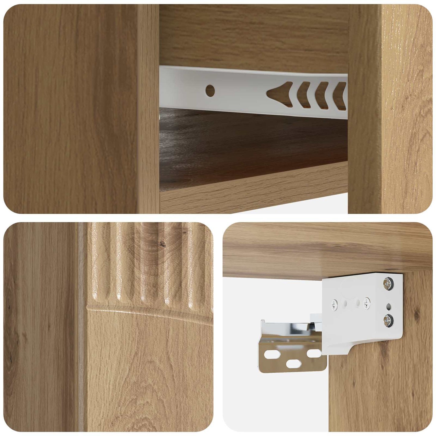 Wall-Mounted Bedside Cabinet 2 pcs Artisan Oak Engineered Wood