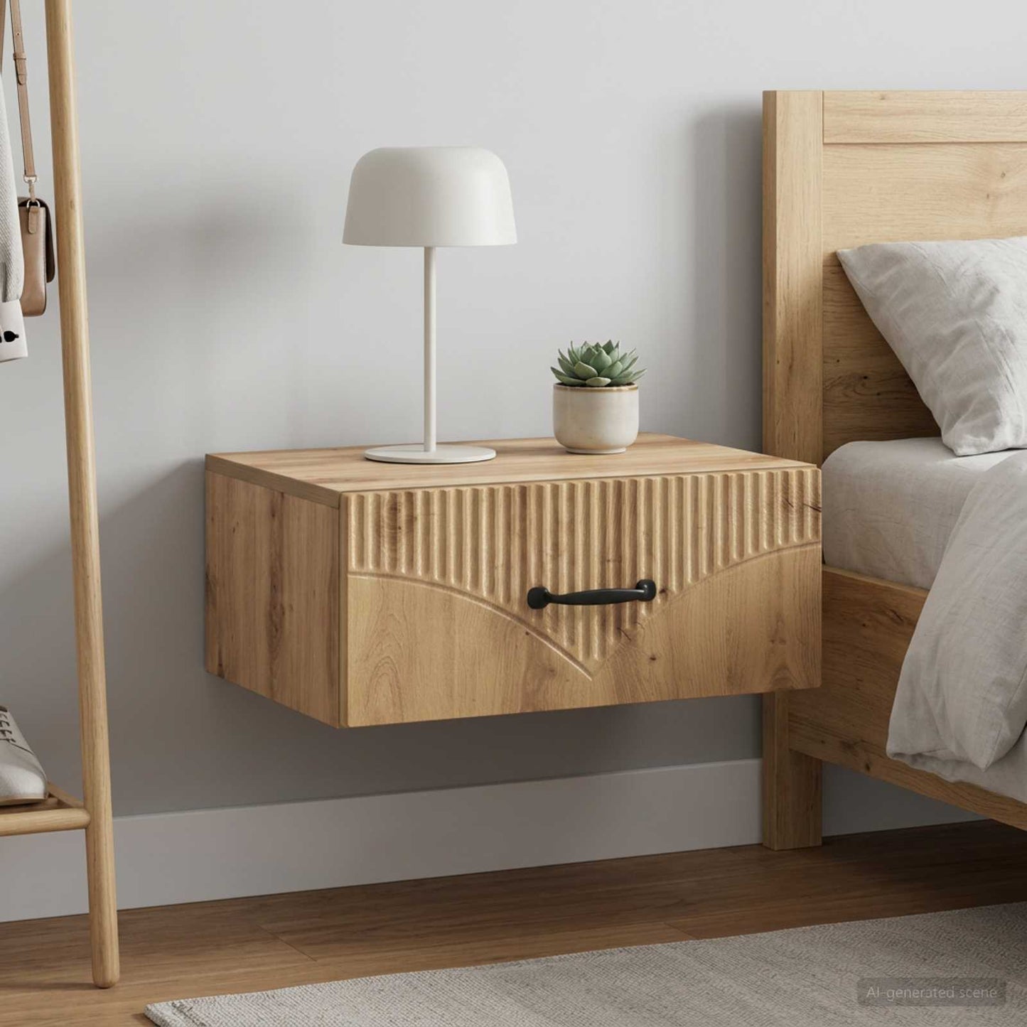 Wall-Mounted Bedside Cabinet 2 pcs Artisan Oak Engineered Wood