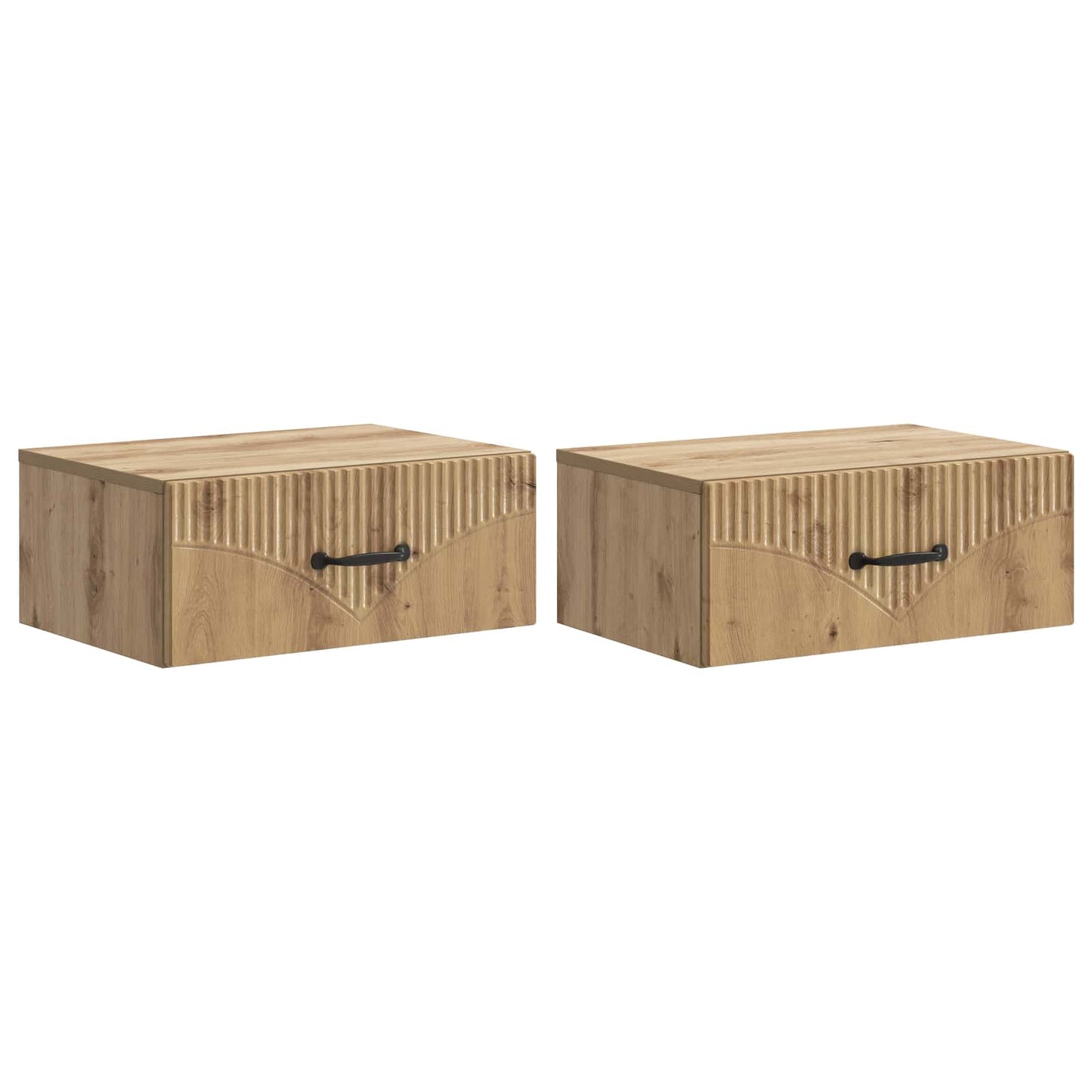 Wall-Mounted Bedside Cabinet 2 pcs Artisan Oak Engineered Wood