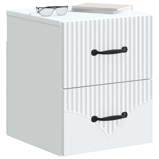 Wall-Mounted Bedside Cabinet White 34.5 x 33 x 40 cm