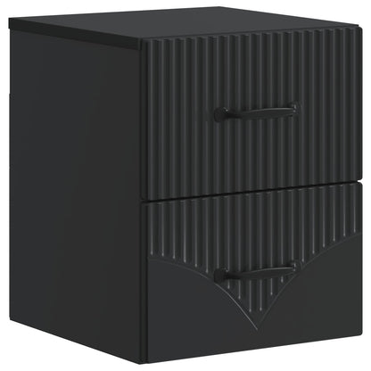 Wall-Mounted Bedside Cabinet Black 34.5 x 33 x 40 cm