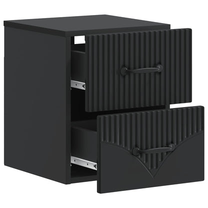 Wall-Mounted Bedside Cabinet Black 34.5 x 33 x 40 cm