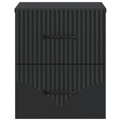 Wall-Mounted Bedside Cabinet Black 34.5 x 33 x 40 cm