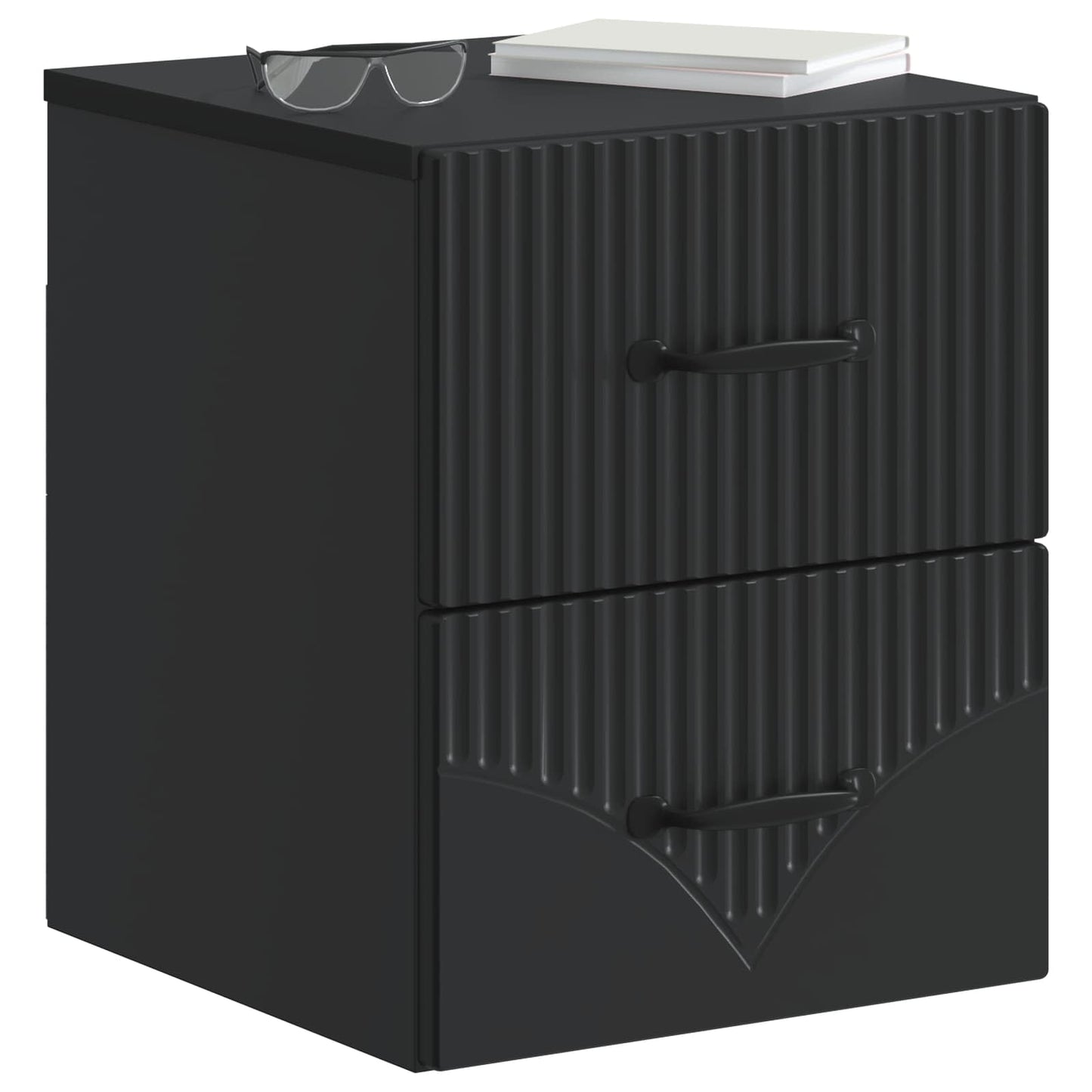 Wall-Mounted Bedside Cabinet Black 34.5 x 33 x 40 cm