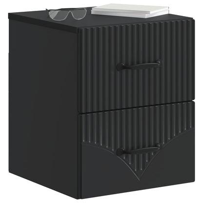 Wall-Mounted Bedside Cabinet Black 34.5 x 33 x 40 cm