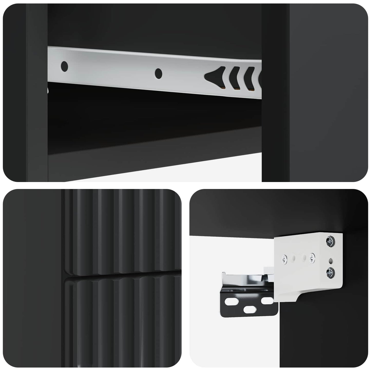 Wall-Mounted Bedside Cabinet 2 pcs Black 34.5 x 33 x 40 cm