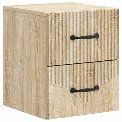 Wall-Mounted Bedside Cabinet Sonoma Oak 34.5 x 33 x 40 cm