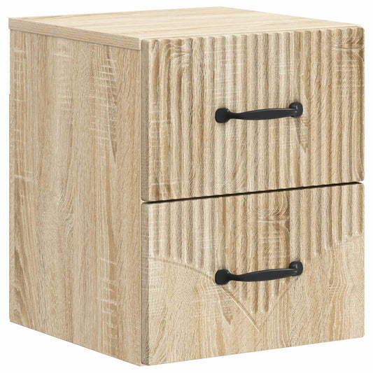 Wall-Mounted Bedside Cabinet Sonoma Oak 34.5 x 33 x 40 cm