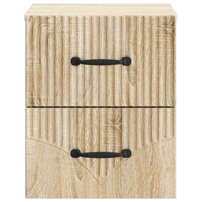 Wall-Mounted Bedside Cabinet 2 pcs Sonoma Oak 34.5 x 33 x 40 cm