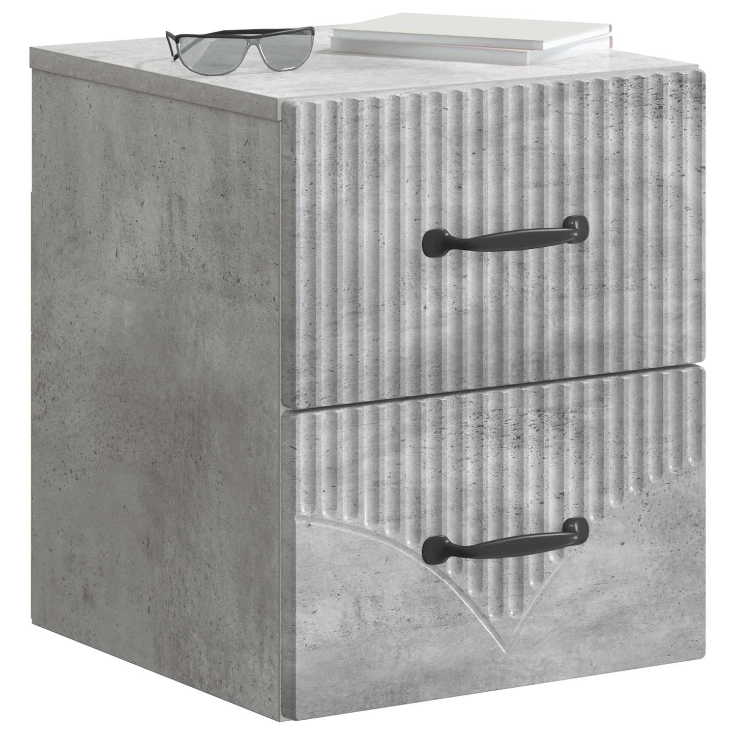 Wall-Mounted Bedside Cabinet Concrete Grey 34.5 x 33 x 40 cm