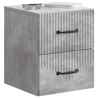 Wall-Mounted Bedside Cabinet Concrete Grey 34.5 x 33 x 40 cm