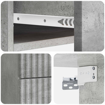 Wall-Mounted Bedside Cabinet with Drawer 2 pcs Concrete Grey