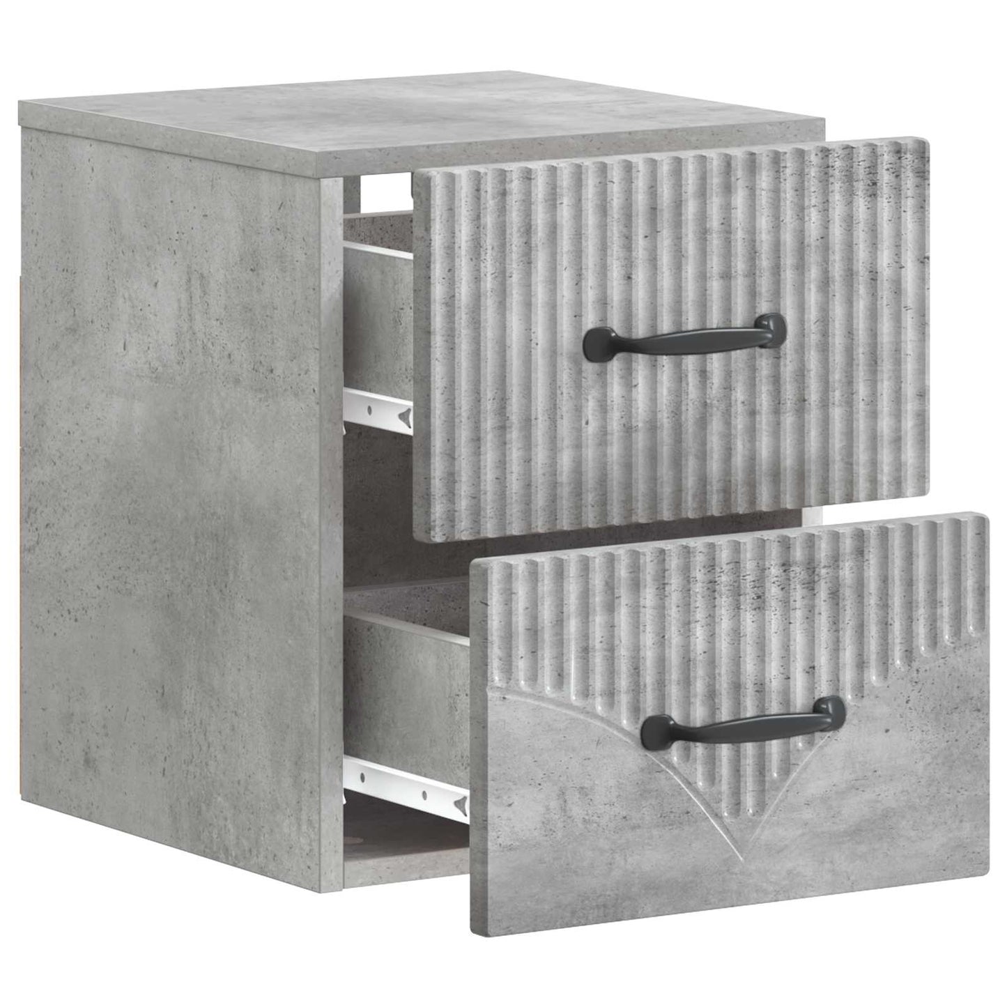 Wall-Mounted Bedside Cabinet with Drawer 2 pcs Concrete Grey
