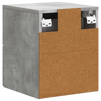 Wall-Mounted Bedside Cabinet with Drawer 2 pcs Concrete Grey