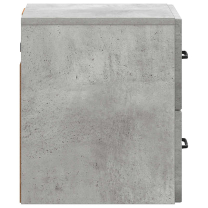 Wall-Mounted Bedside Cabinet with Drawer 2 pcs Concrete Grey