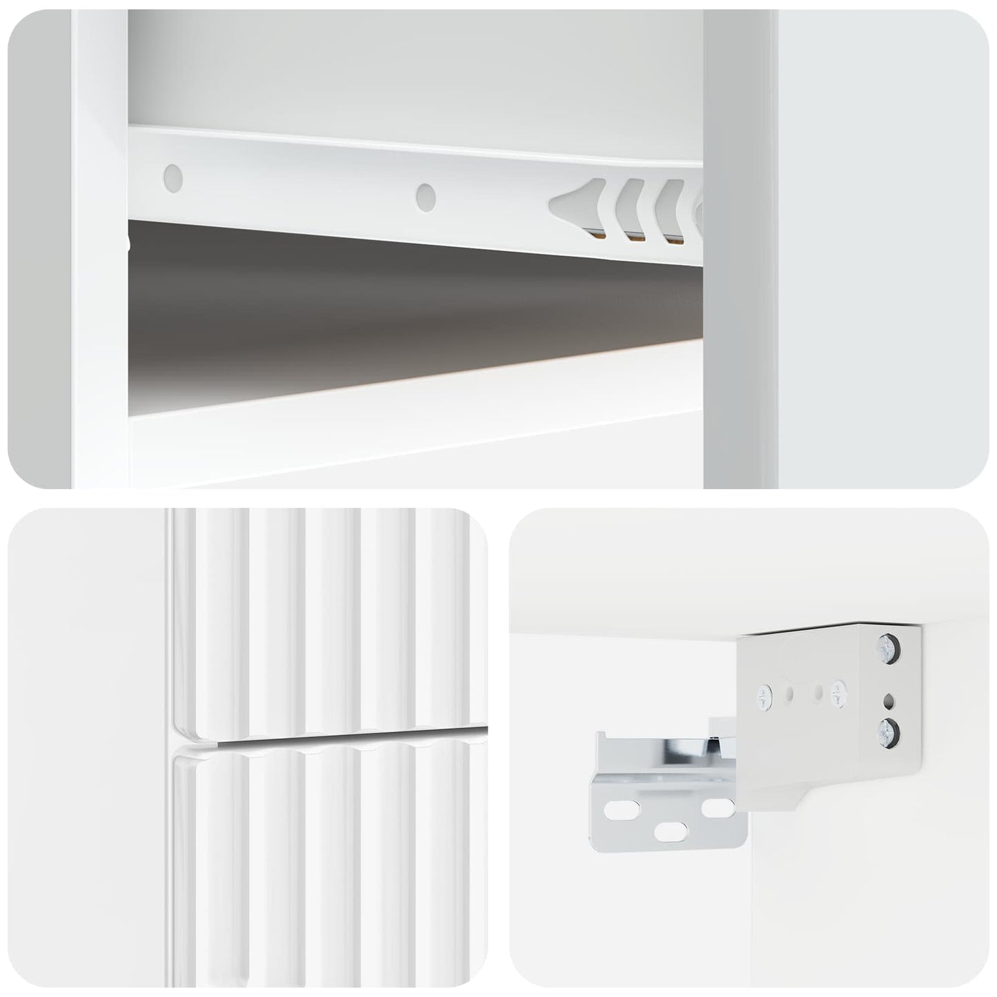 Wall-Mounted Bedside Cabinet with Drawer 2 pcs High Gloss White