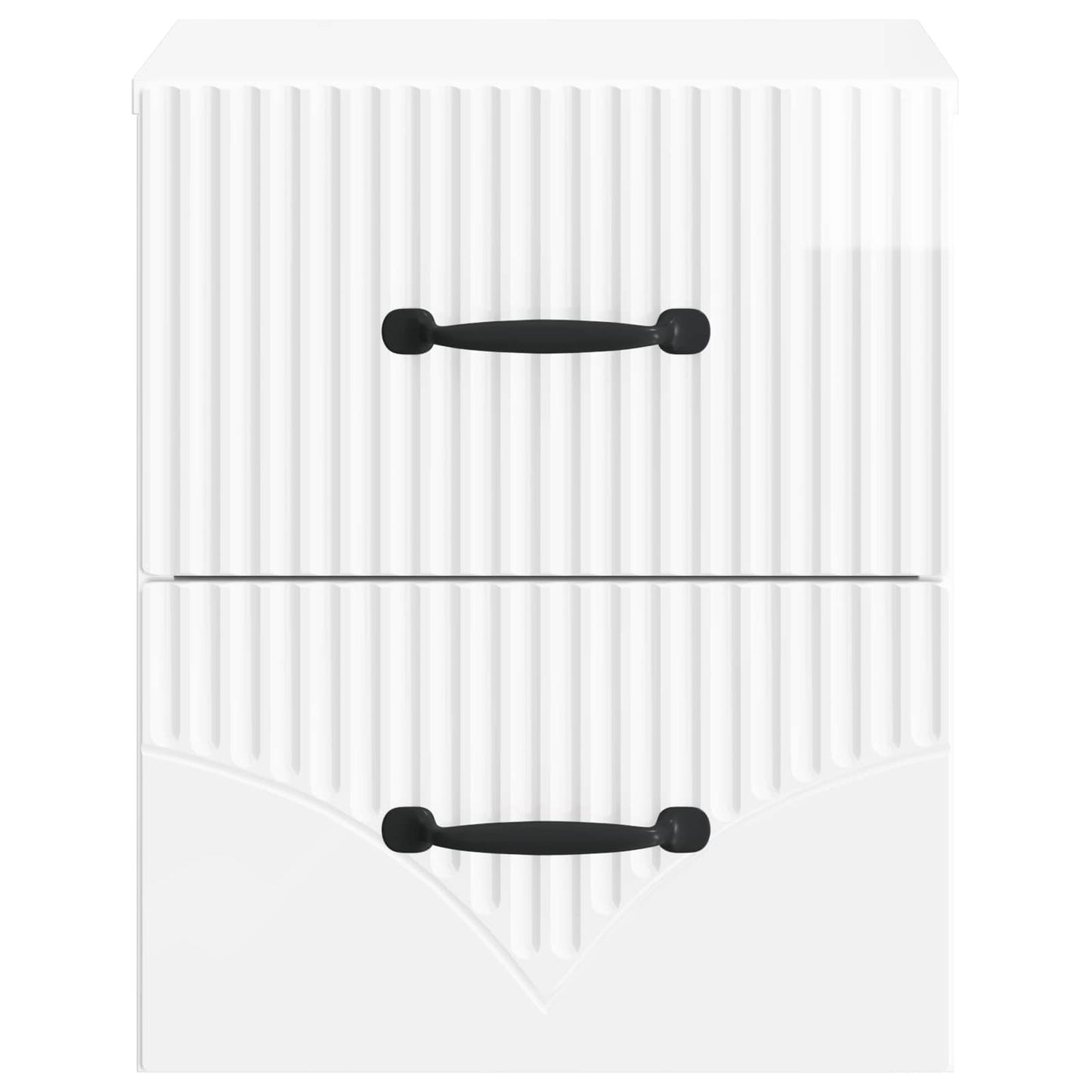 Wall-Mounted Bedside Cabinet with Drawer 2 pcs High Gloss White