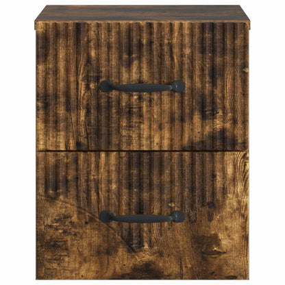 Wall-Mounted Bedside Cabinet Smoked Oak 34.5 x 33 x 40 cm