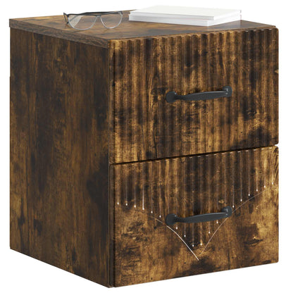 Wall-Mounted Bedside Cabinet Smoked Oak 34.5 x 33 x 40 cm
