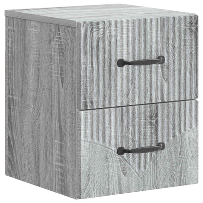 Wall-Mounted Bedside Cabinet Grey Sonoma 34.5 x 33 x 40 cm