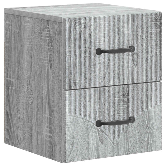 Wall-Mounted Bedside Cabinet Grey Sonoma 34.5 x 33 x 40 cm