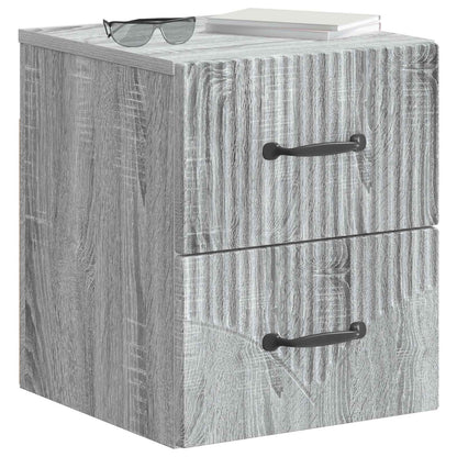 Wall-Mounted Bedside Cabinet Grey Sonoma 34.5 x 33 x 40 cm