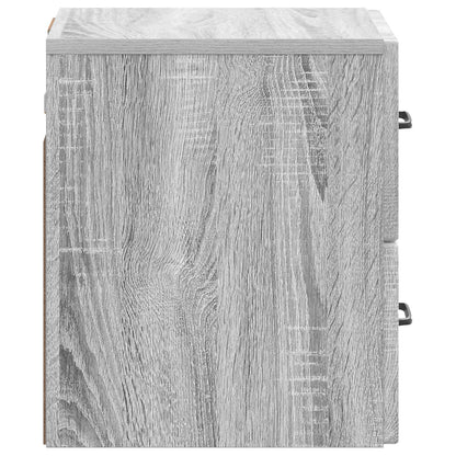 Wall-Mounted Bedside Cabinet Grey Sonoma 34.5 x 33 x 40 cm