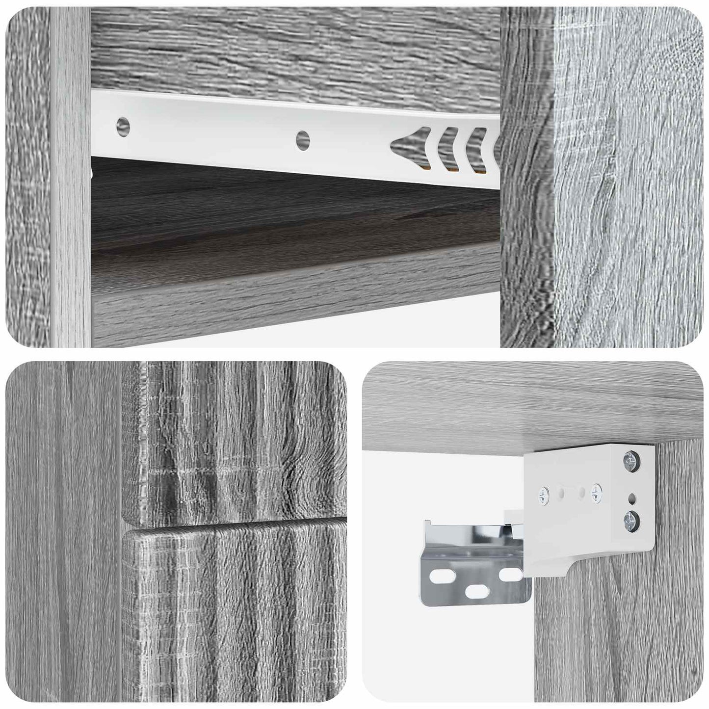 Wall-Mounted Bedside Cabinet 2 pcs Grey Sonoma Engineered Wood