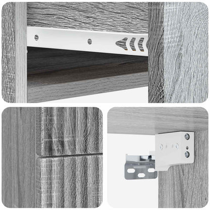 Wall-Mounted Bedside Cabinet 2 pcs Grey Sonoma Engineered Wood