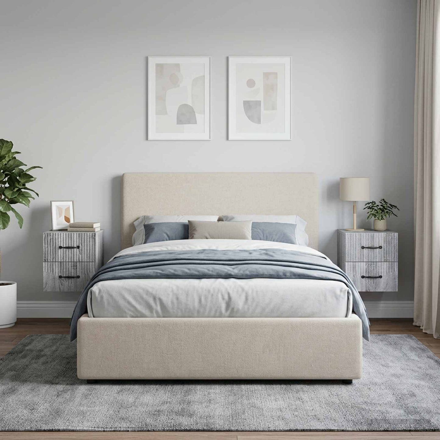 Wall-Mounted Bedside Cabinet 2 pcs Grey Sonoma Engineered Wood