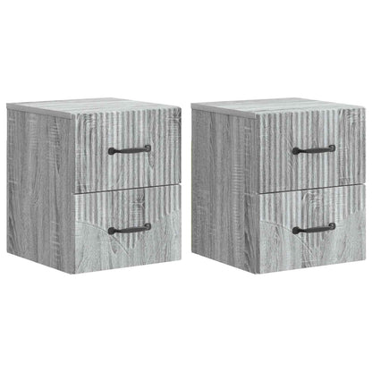 Wall-Mounted Bedside Cabinet 2 pcs Grey Sonoma Engineered Wood