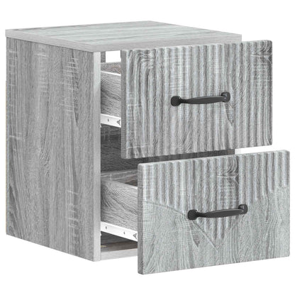 Wall-Mounted Bedside Cabinet 2 pcs Grey Sonoma Engineered Wood