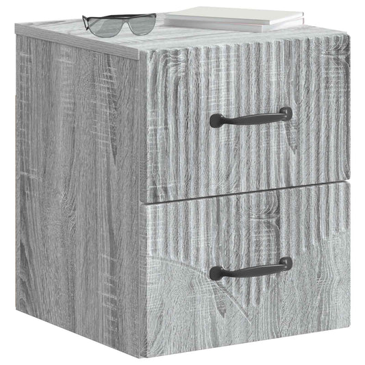 Wall-Mounted Bedside Cabinet 2 pcs Grey Sonoma Engineered Wood