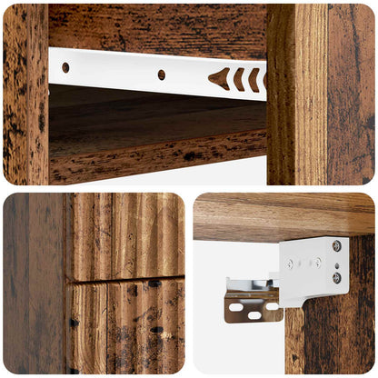 Wall-Mounted Bedside Cabinet Old Wood 34.5 x 33 x 40 cm