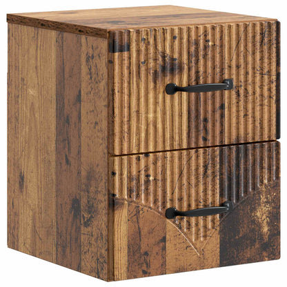 Wall-Mounted Bedside Cabinet 2 pcs Old Wood 34.5 x 33 x 40 cm